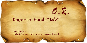 Ongerth Renátó névjegykártya